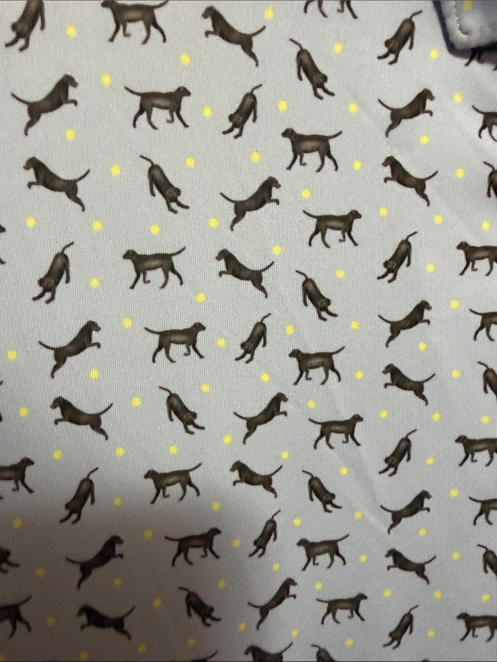 Rhoback Light Blue Polo with Small Black Dog Print - Picture 3 of 6